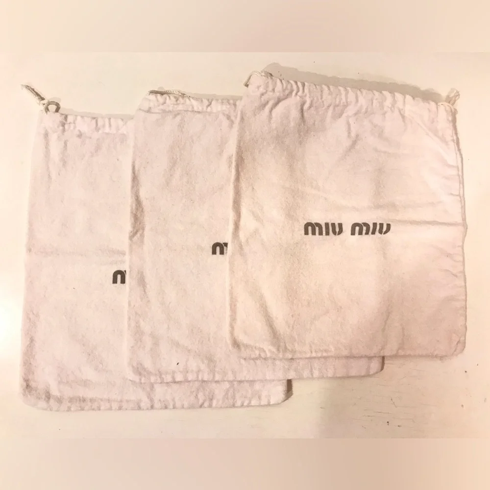 Miu Miu Cream Dust‎ Bags 9,5”x 10,5”